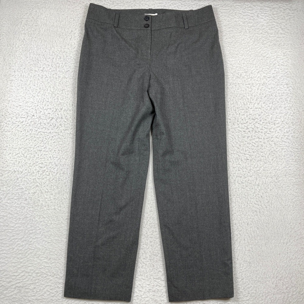 Talbots Dress Pants Womens 18 Gray Wool Stretch Lined Trousers Office Career